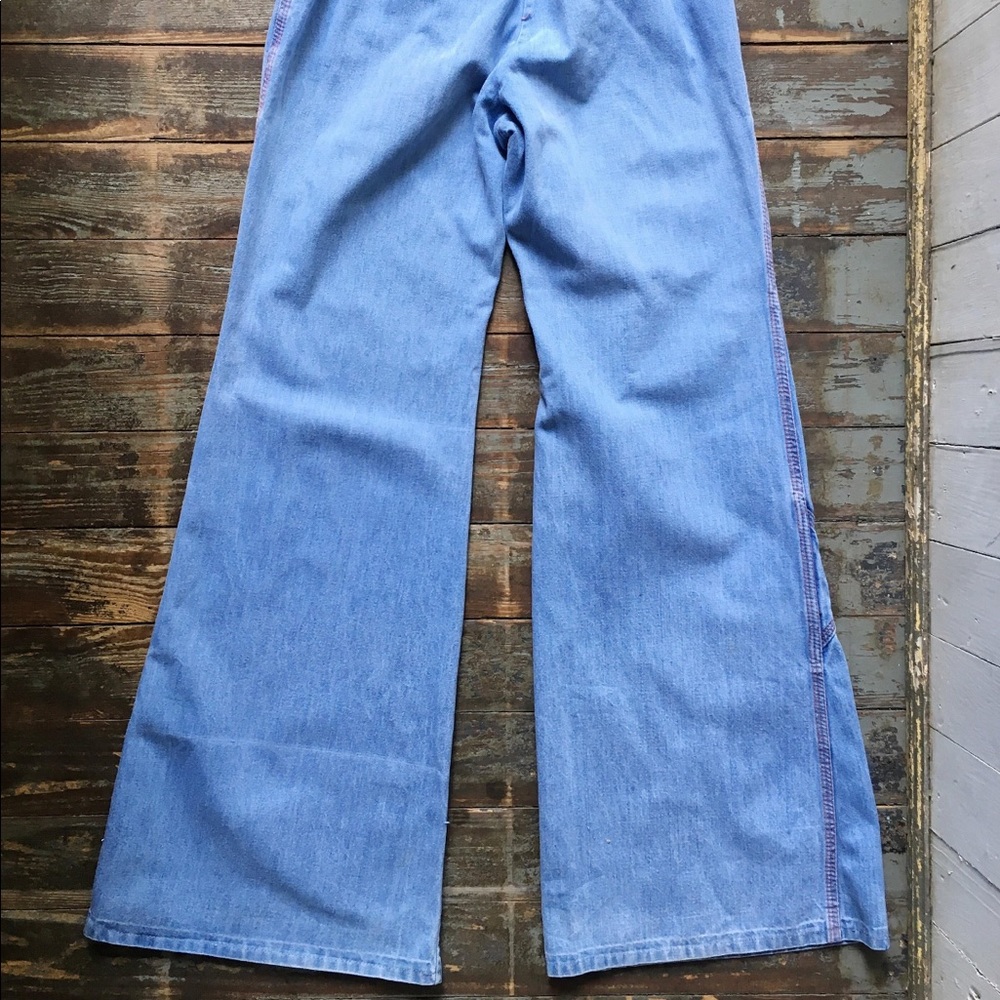 Vintage 70s Colave High Waisted Bell Jeans 23 - Picture 4 of 5